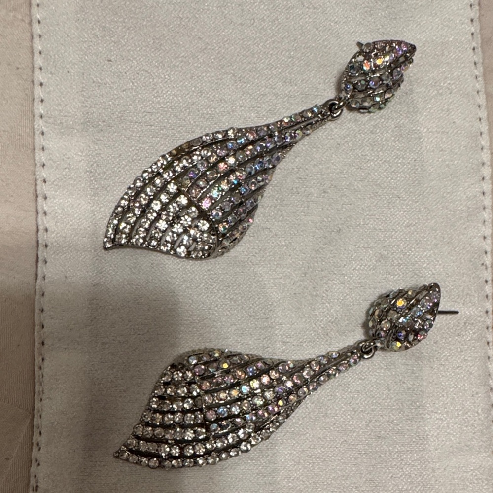 Elegant Silver and Multicolor Crystal Earrings